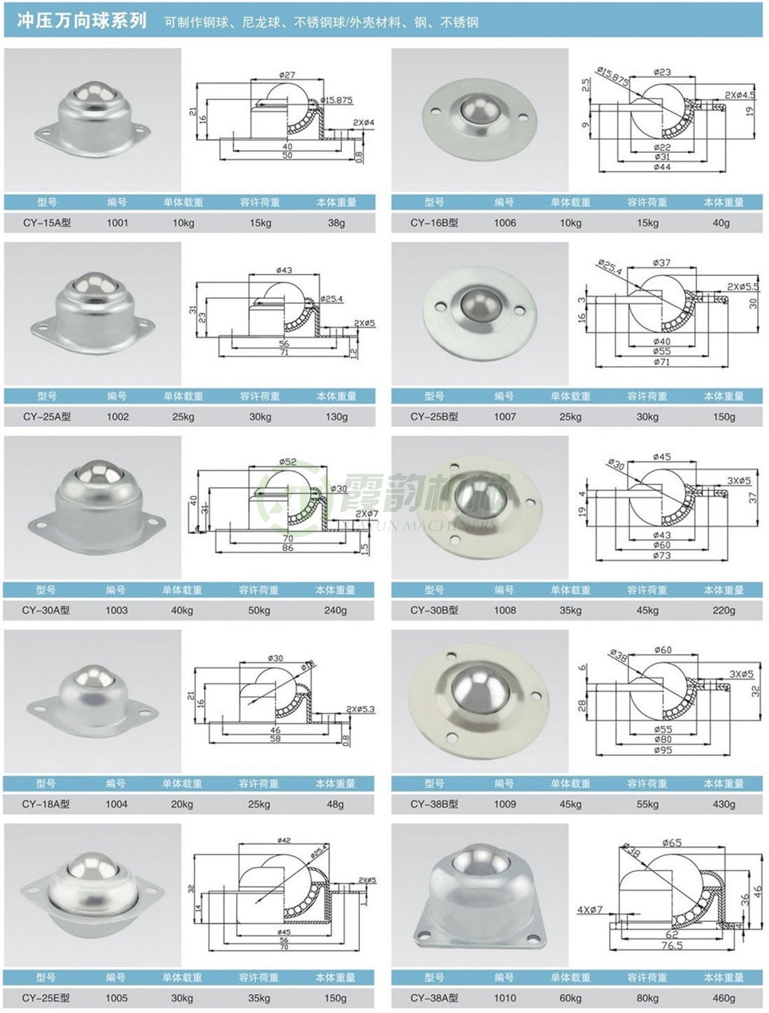 冲压万向球CY系列